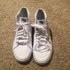 All white vans sk8 hi’s